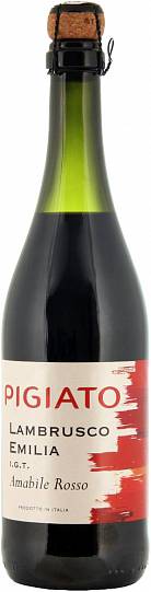 Игристое вино  Pigiato Lambrusco Rosso  Emilia 750 мл